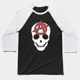 Distressed Anarchy Skull | Punk Rock Baseball T-Shirt